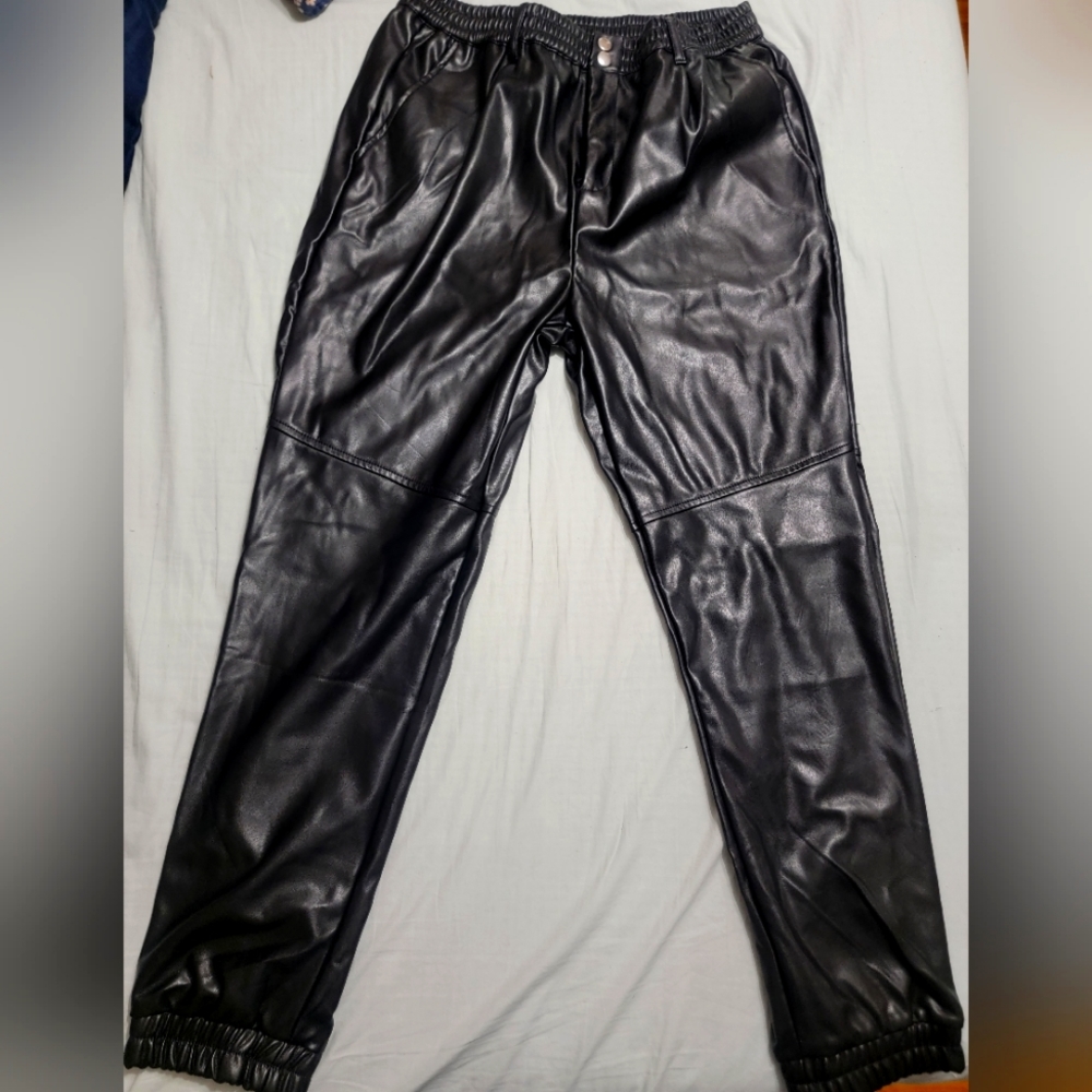 Pleather joggers